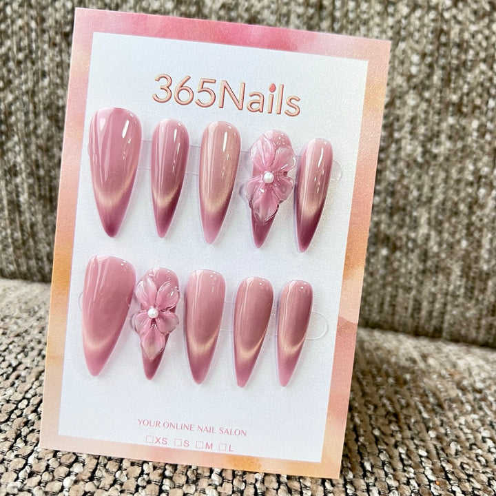 Blush Lily Glow press-on nails