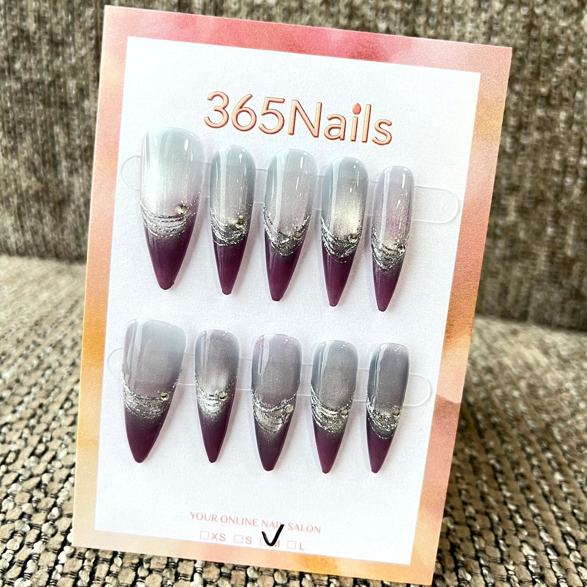 Silver Tidal press-on nails