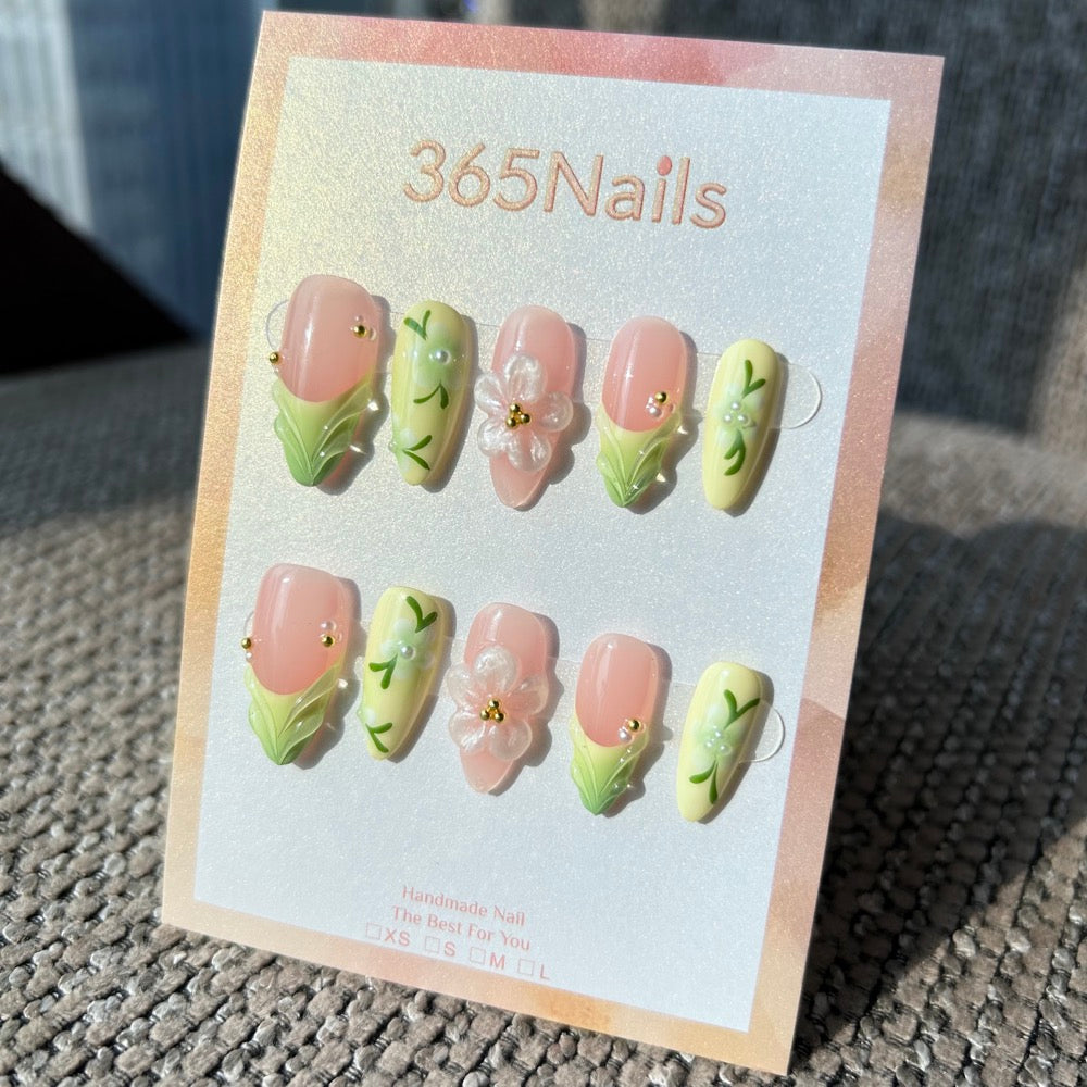 Spring Tulip press-on nails
