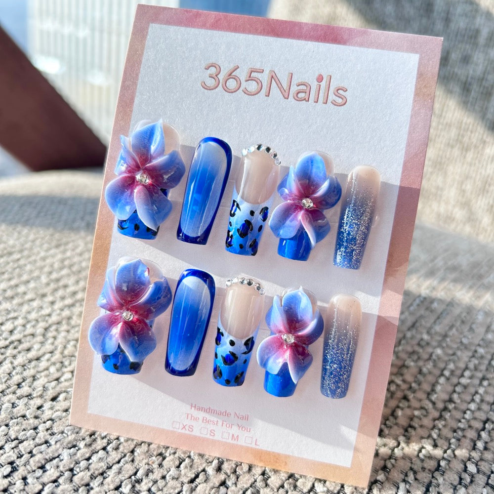 Electric Orchid press-on nails