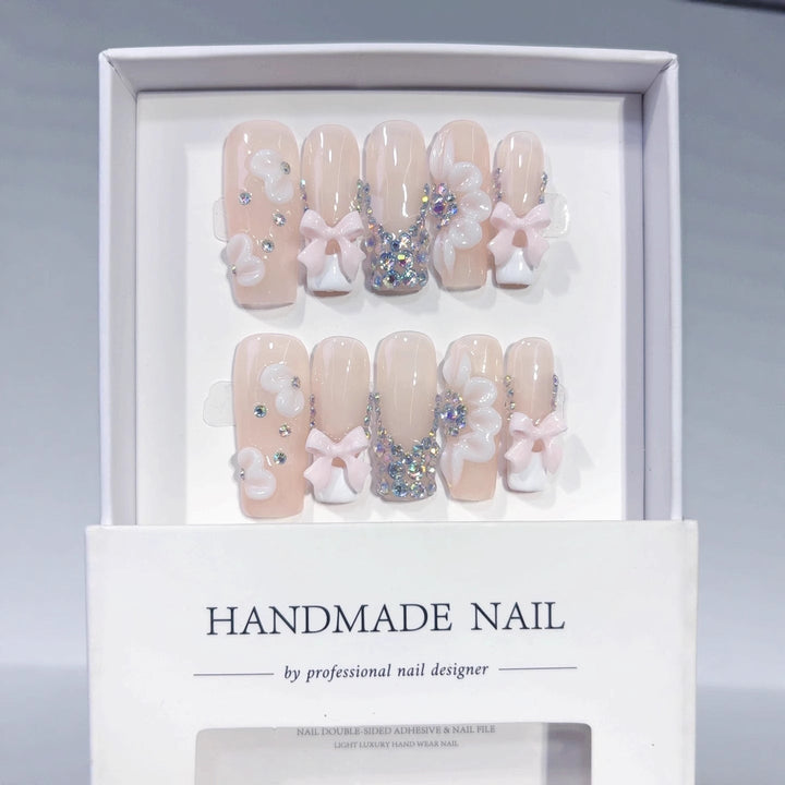 Coquette Bow press-on nails