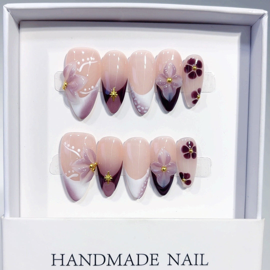 Plum Blossom press-on nails