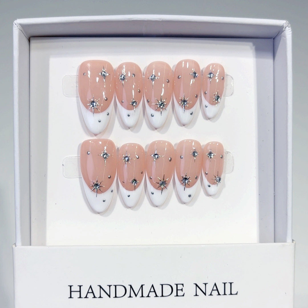 Silver Star press-on nails