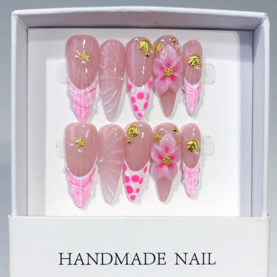 Mermaid Seashell press-on nails