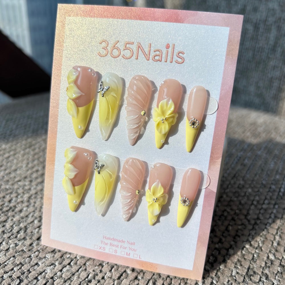 Pastel Butterfly press-on nails
