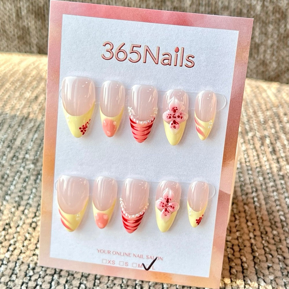 Cherry Blossom Mix press-on nails