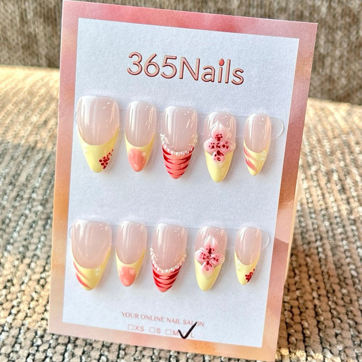 Cherry Blossom Mix press-on nails