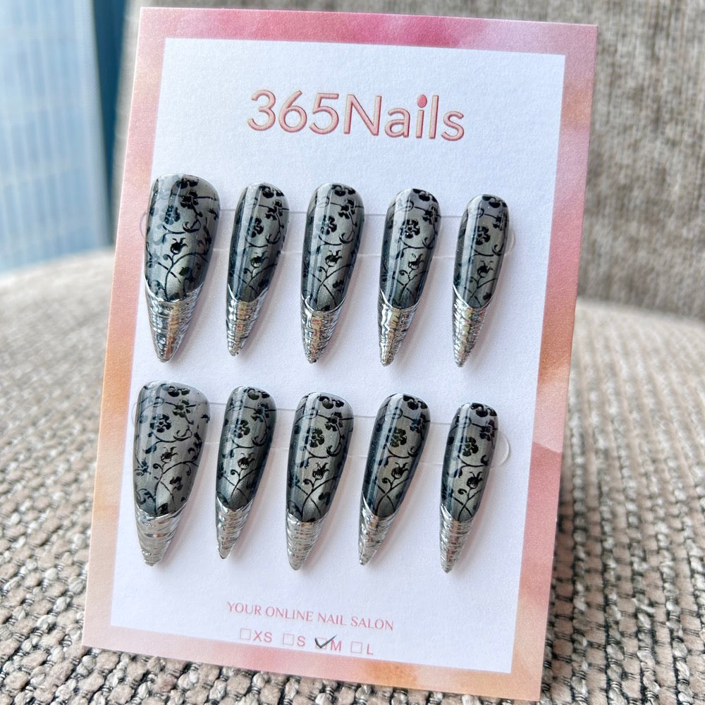 Iron Rose press-on nails