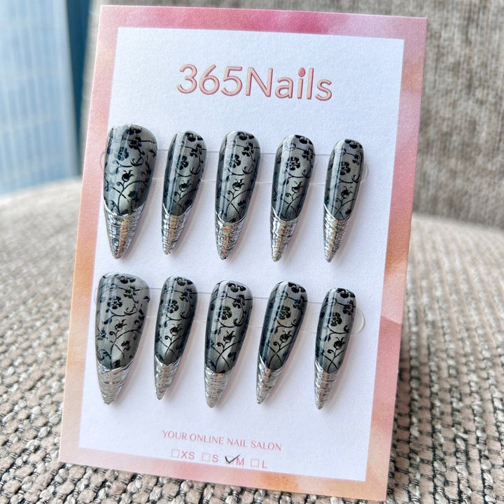 Iron Rose press-on nails