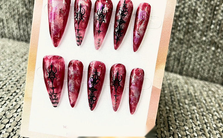 Blood Sigil press-on nails