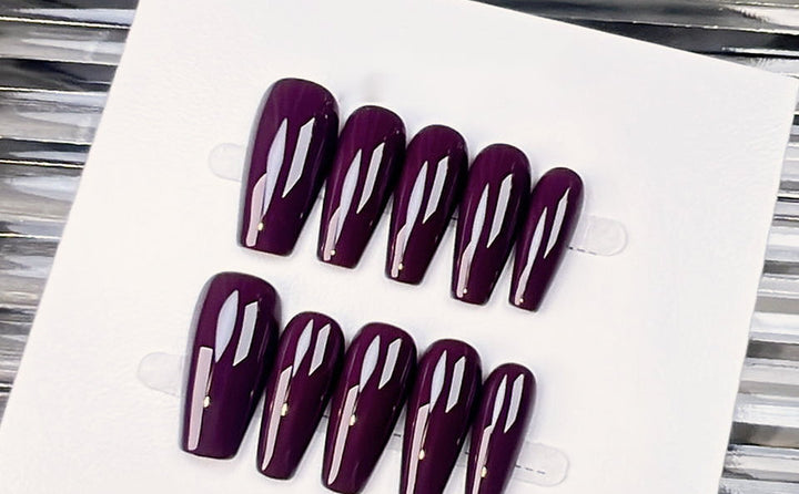 Essential Long Coffin press-on nails