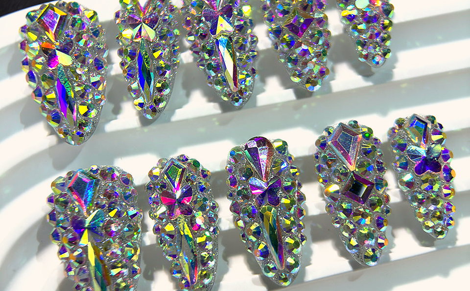 Full Crystal press-on nails