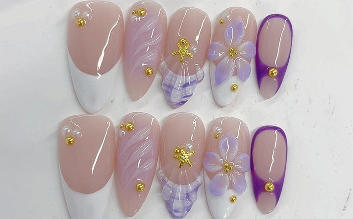 Lavender French press-on nails