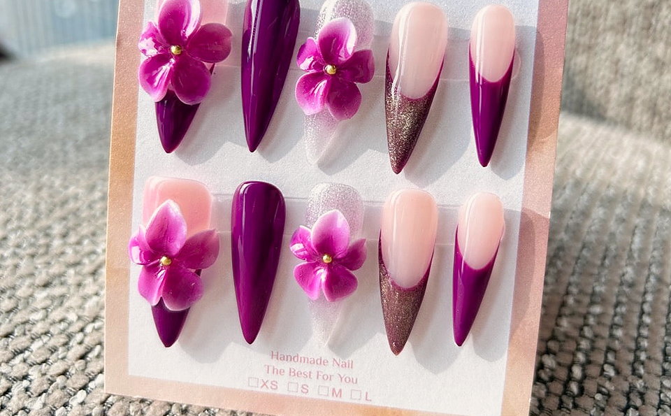 Plum Velvet press-on nails