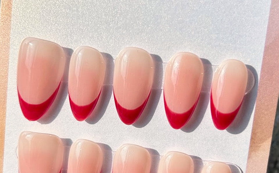 Red French press-on nails